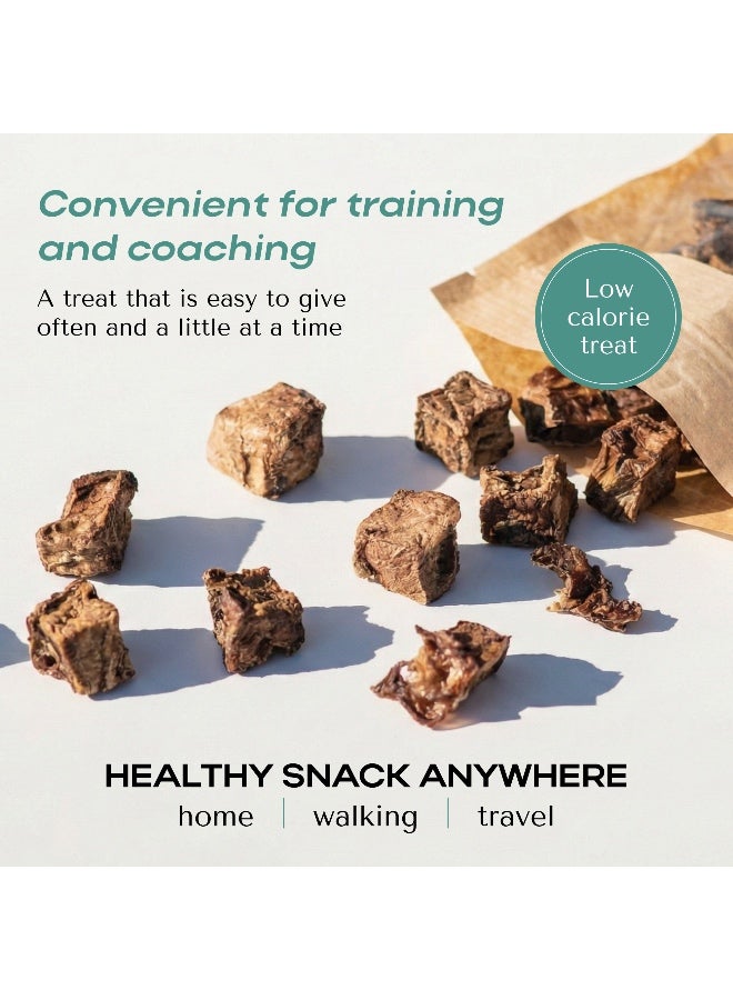 O2Pets Dog and Puppy Beef Croutons Training Treats – 100% Beef Udder Natural Bite-Sized Rewards – High-Value Single Ingredient Snack for Picky Eaters, Joint & Skin Care Dog Treats 70g - Image 3
